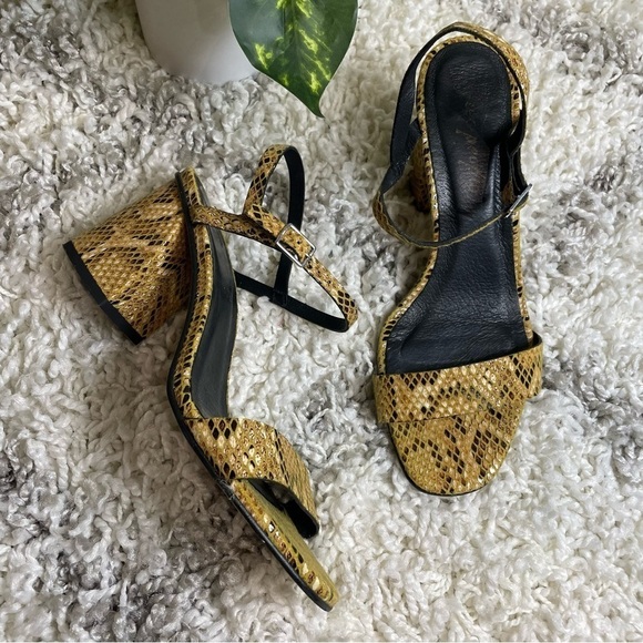 Free People Liv Block Heel Sandals in Snake Print - Picture 6 of 10